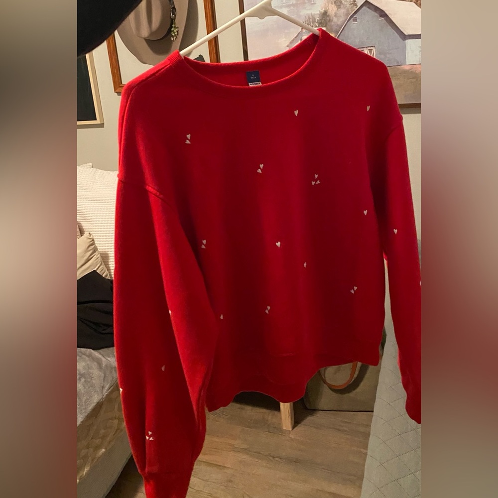 Old Navy Red Sweater with Heart Details
